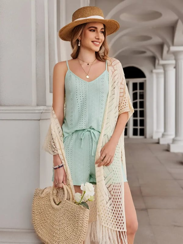 🥳2026 HOT SALE🥳💞50K+ SOLD!🌸☀️ 50% OFF! Oversized Knit Cardigan – Lightweight crochet tassel kimono for spring & summer. Breathable viscose‑nylon blend – no itch, no cling – layer over anything! 🧶✨