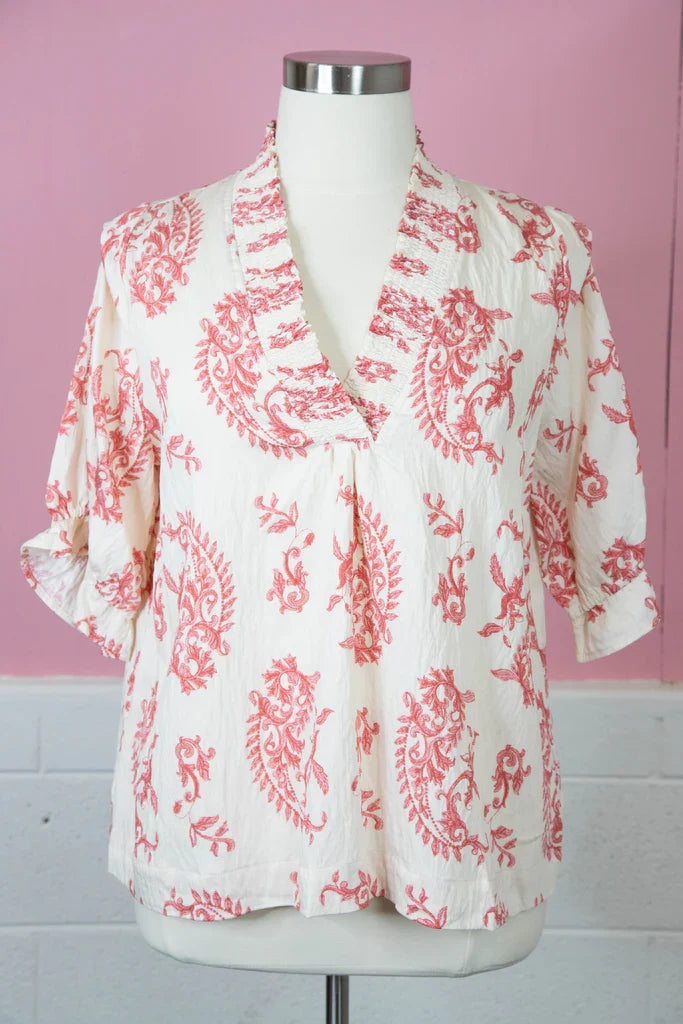 UMGEE Paris Paisley Top Red Mix