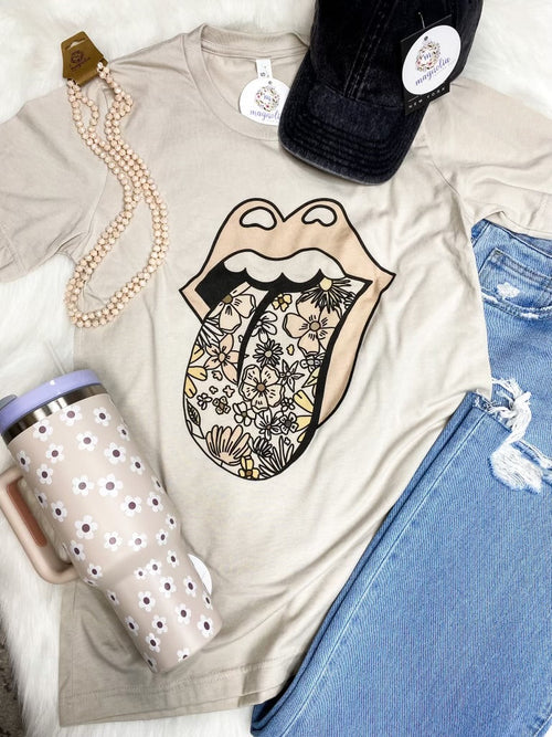 Rolling Stones Floral Graphic Tee
