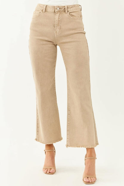 Wide Leg Crop Jean Ash Mocha
