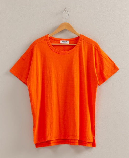 Relaxed Washed Cotton Classic Tee Coral