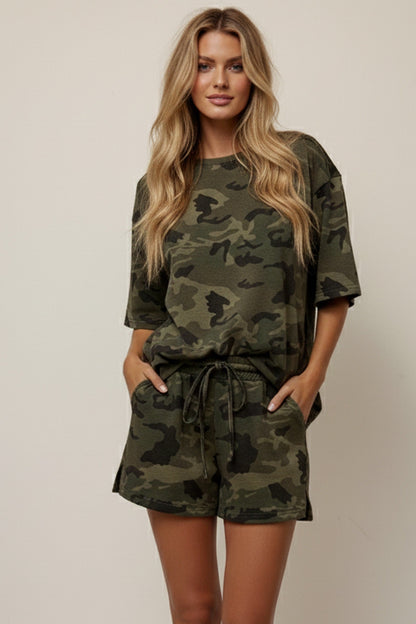 Camo French Terry 2PC Shorts & Top Set