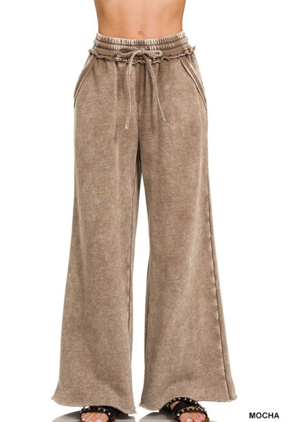 Mineral Wash Full Length Lounge Pant Mocha