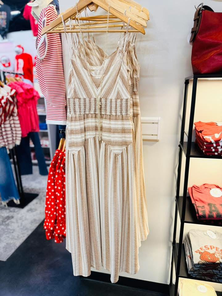 Camille Neutral Tone Dress Cream Taupe