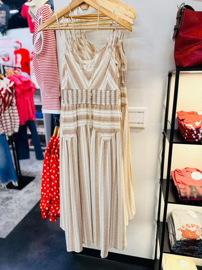Camille Neutral Tone Dress Cream Taupe