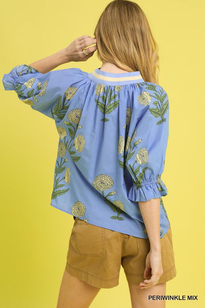UMGEE Periwinkle Floral Top