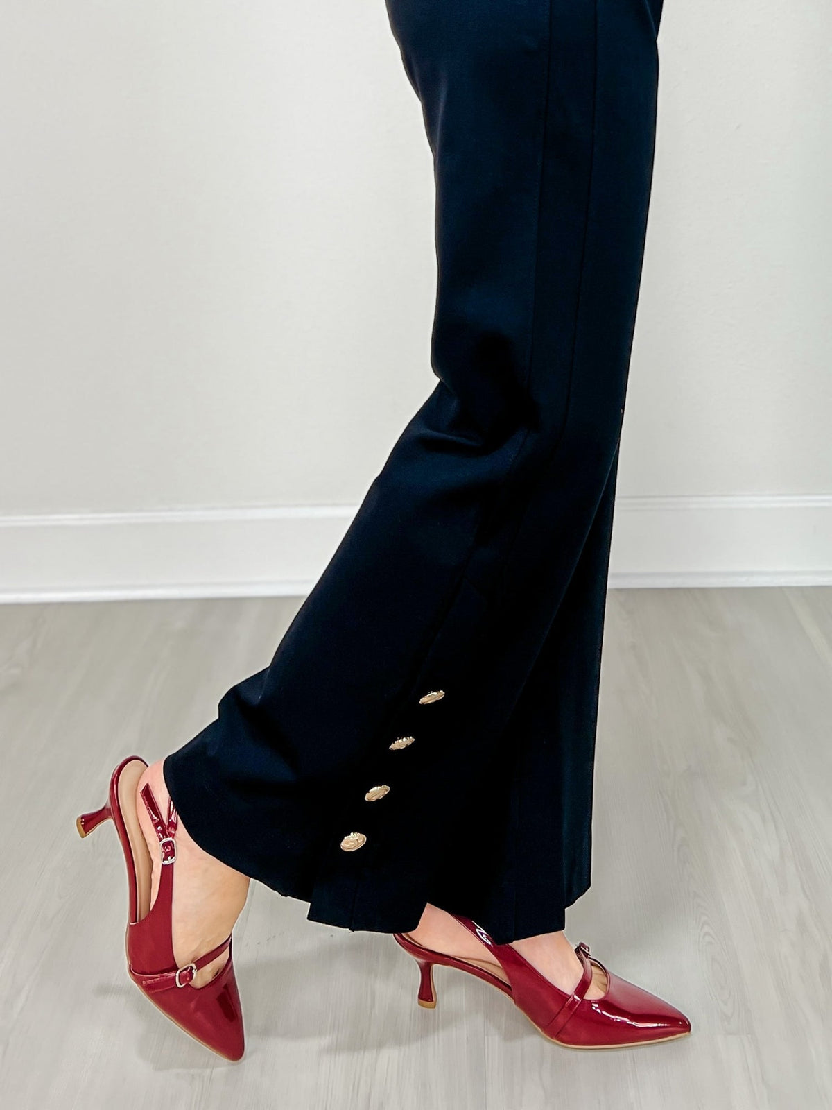 Gold Button Gala Straight Pant