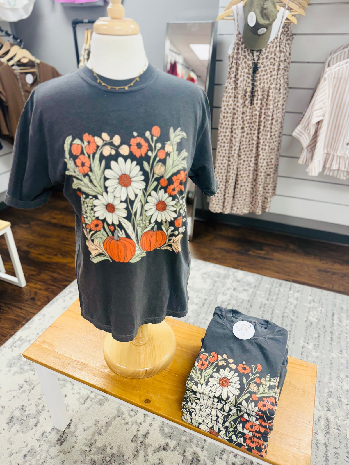 Comfort Colors Fall Floral Pumpkin Tee