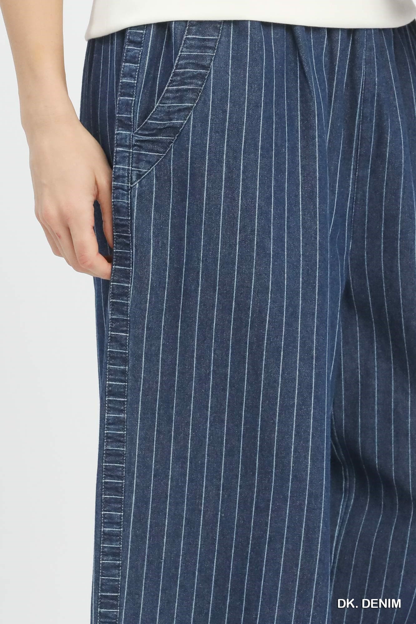 UMGEE Dark Denim Stripe Wide Leg Pant