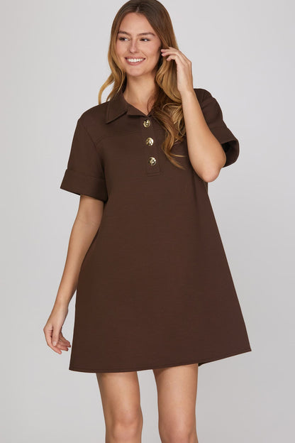 Cocoa Short Sleeve Shift Dress