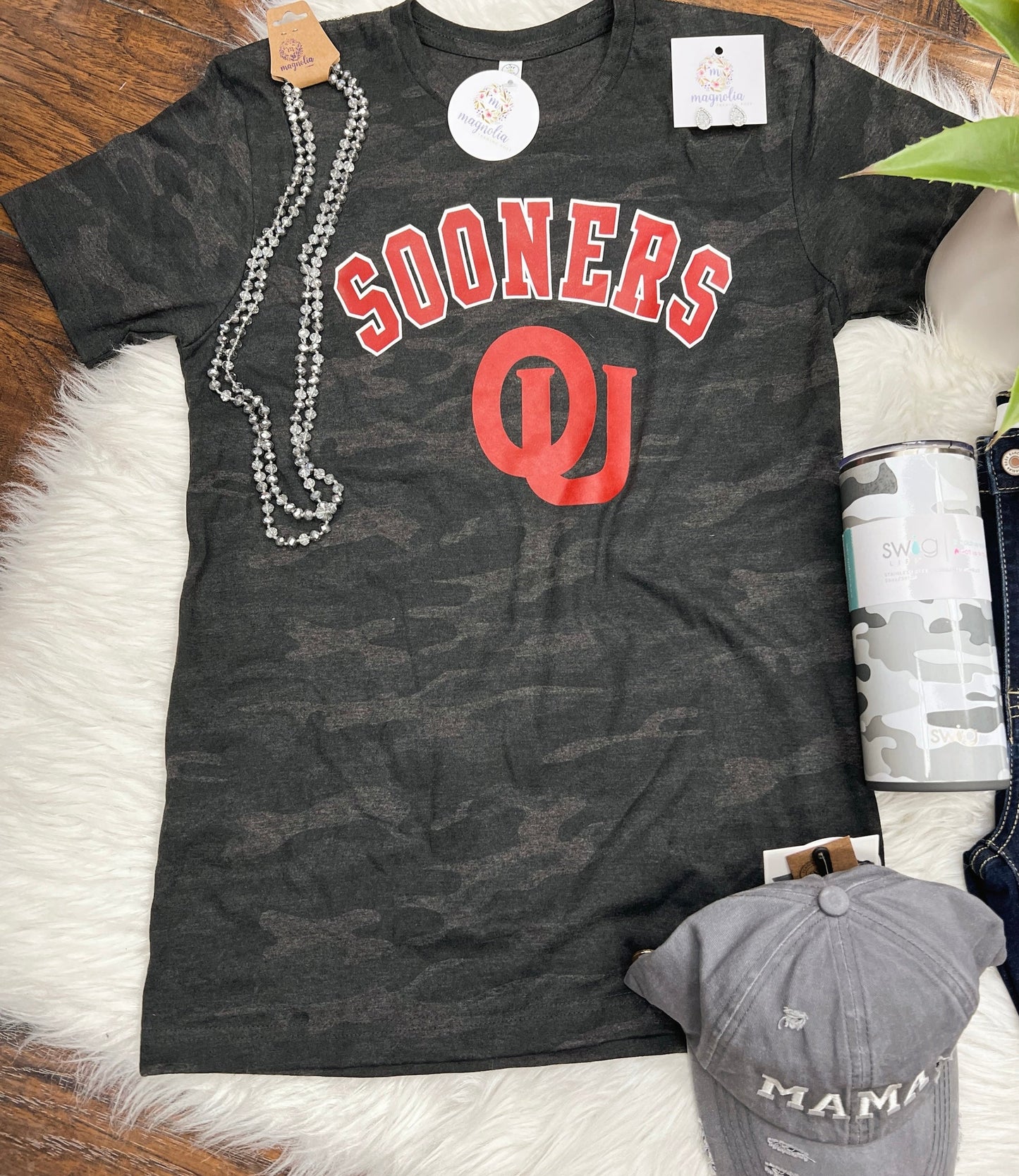 Oklahoma Sooners Storm Camo Print Graphic Tee