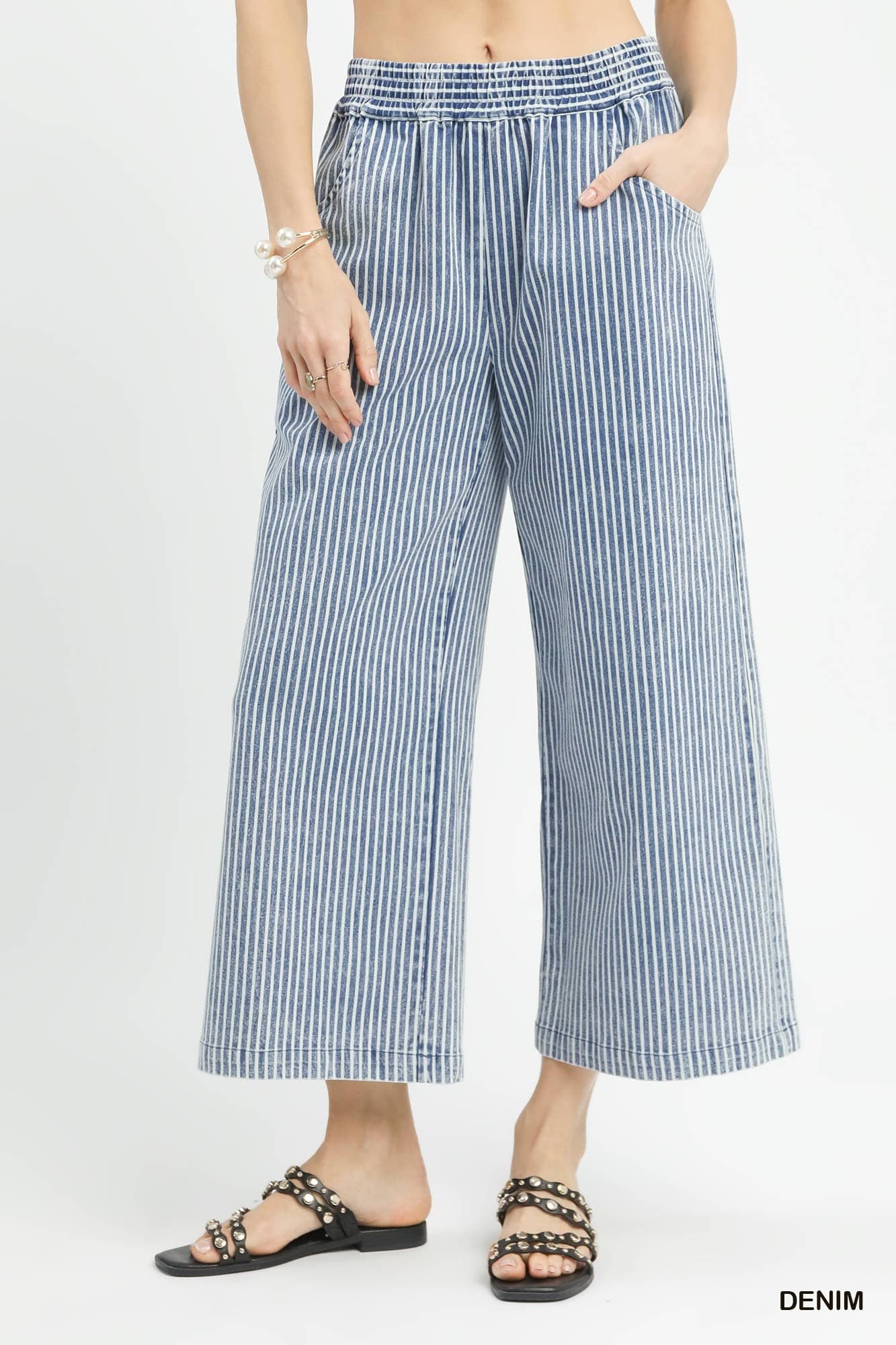 UMGEE Stripe Washed Denim Pant