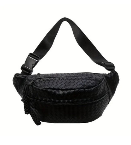 Atlas Woven Vegan Leather Crossbody Bag