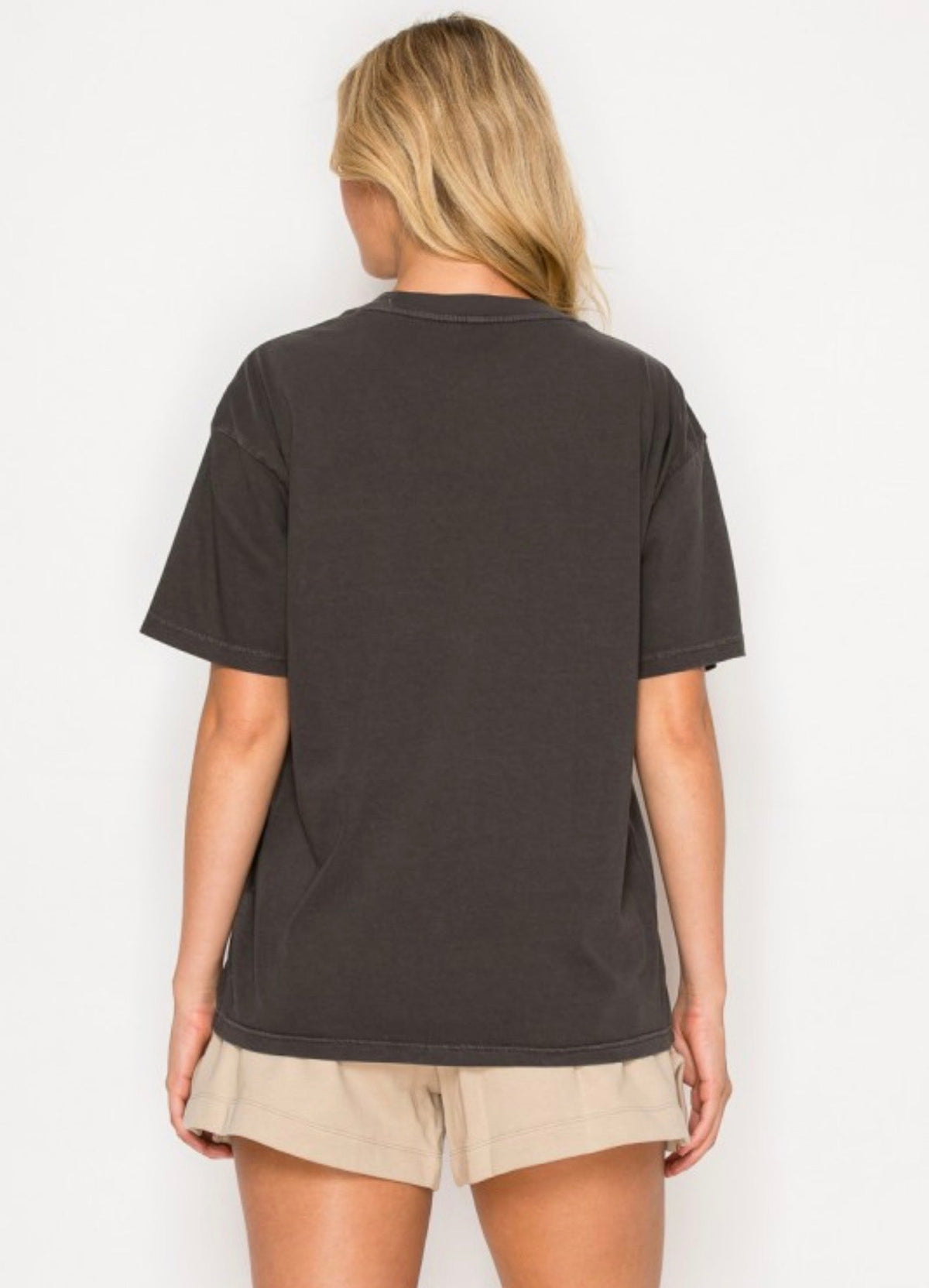 Classic Crew Neck Cotton Tee Vintage Black