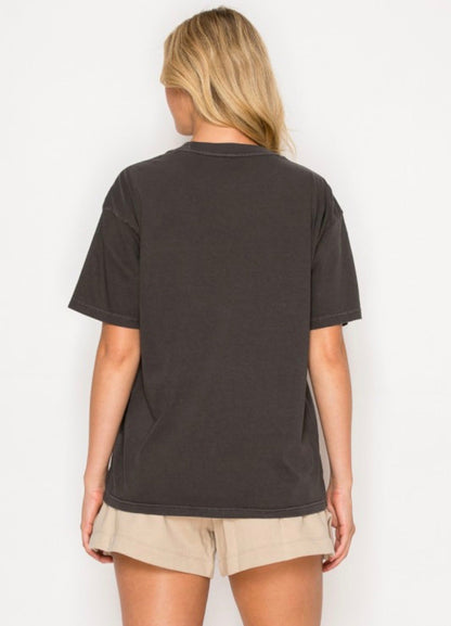 Classic Crew Neck Cotton Tee Vintage Black