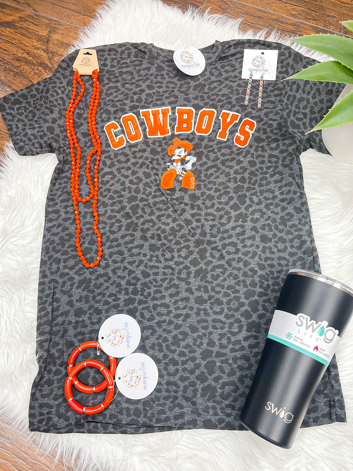 OSU Cowboys Leopard Print Graphic Tee