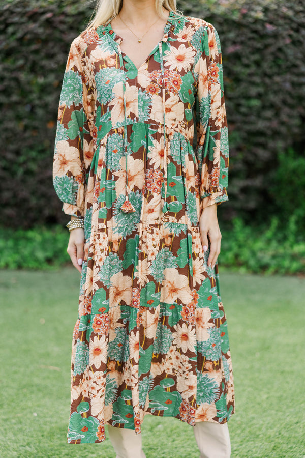 UMGEE Mixed Floral Tiered Midi Dress