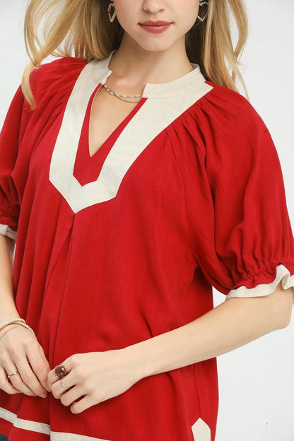 UMGEE Red Contrast Top