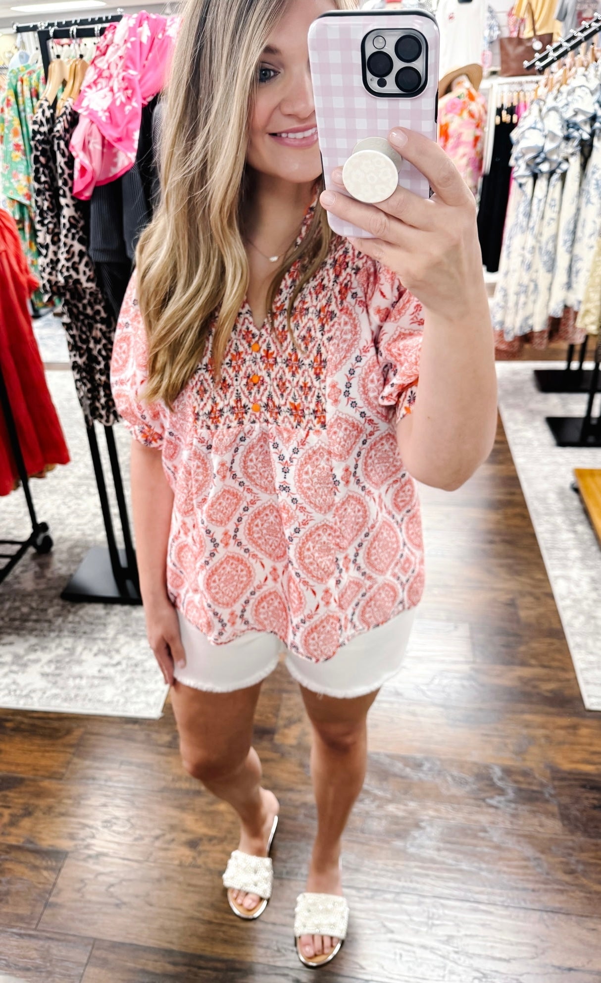 UMGEE Boho Mixed Print Top
