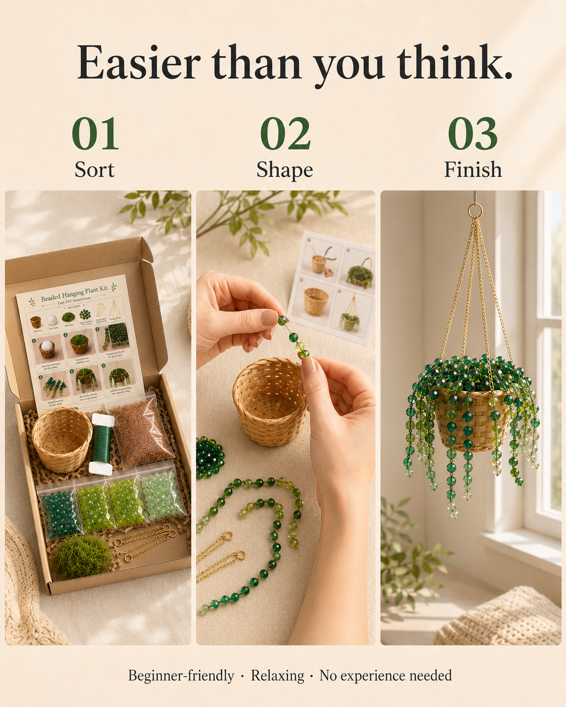 🌿DIY Beaded Hanging Plant Kit ✨ Create Stunning Boho Plant Hangers with Ease