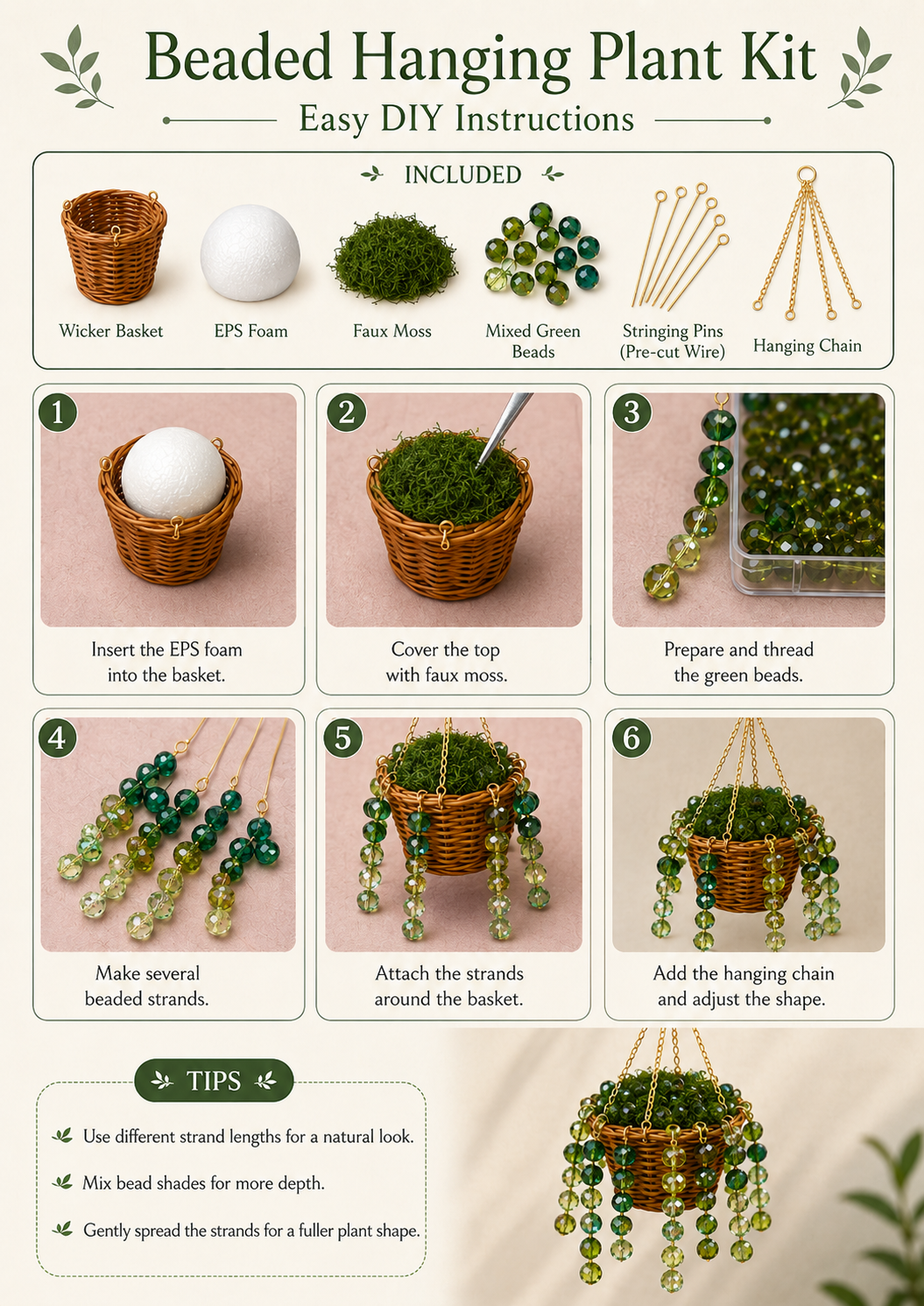 🌿DIY Beaded Hanging Plant Kit ✨ Create Stunning Boho Plant Hangers with Ease
