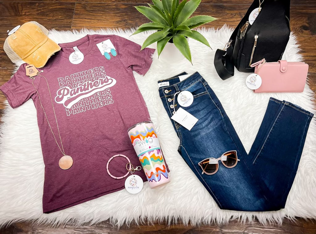 Panthers Retro Tee Maroon