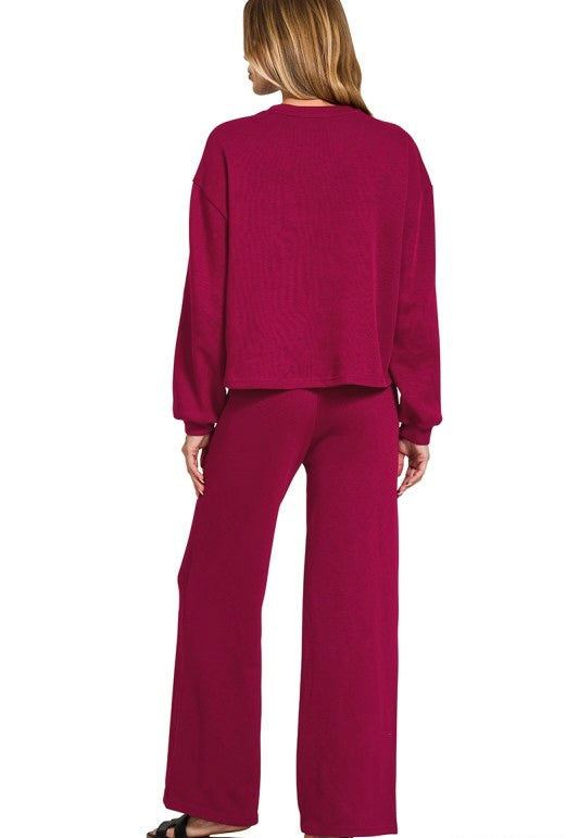 French Ribbed 2PC Set Wine