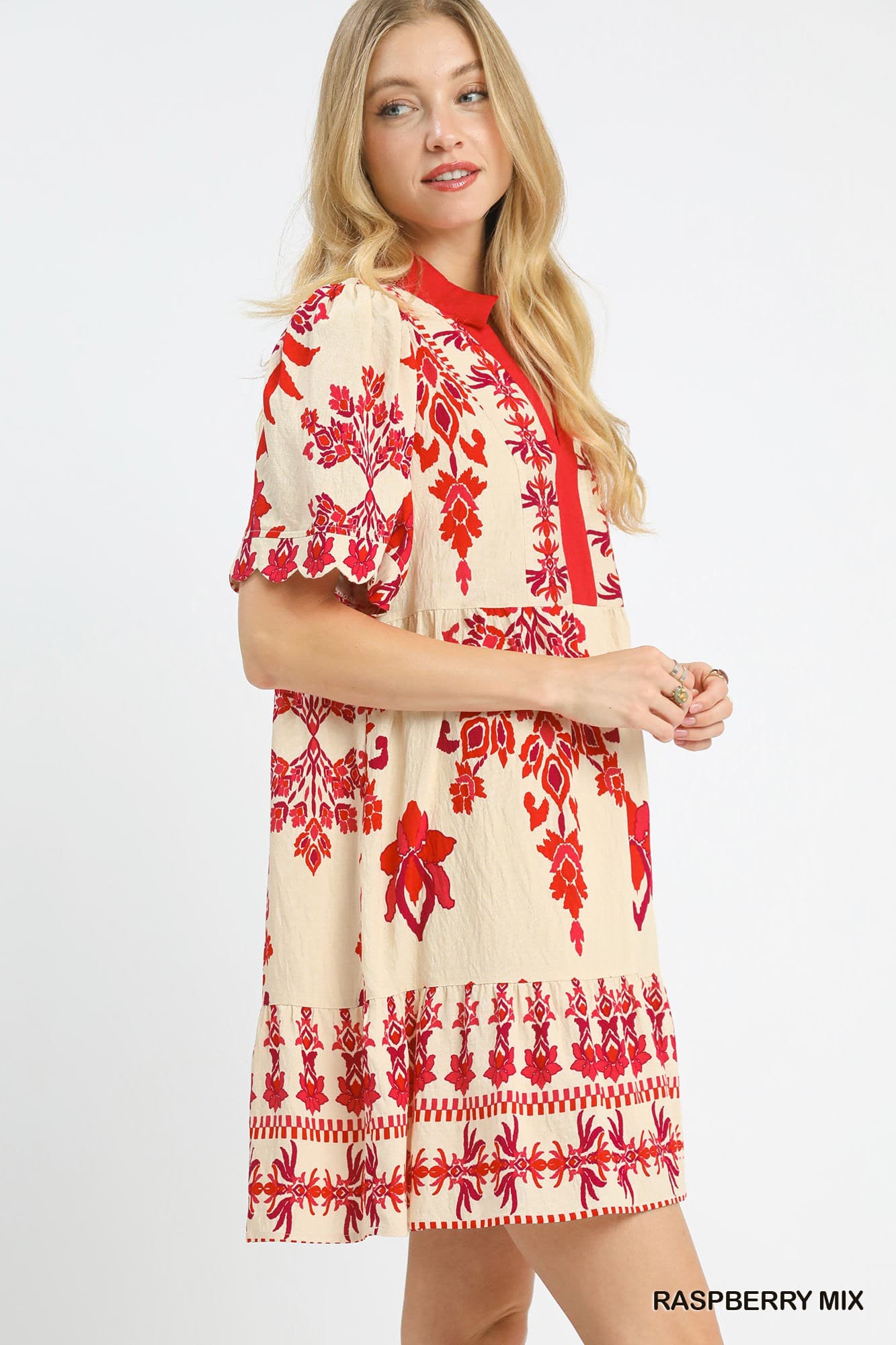 UMGEE Raspberry Floral Print Dress