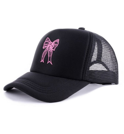 Bow Embroidered Trucker Hat