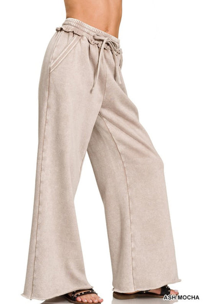 Mineral Wash Full Length Lounge Pant Ash Mocha