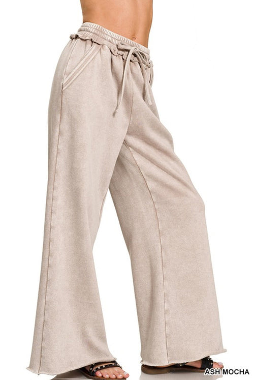 Mineral Wash Full Length Lounge Pant Ash Mocha