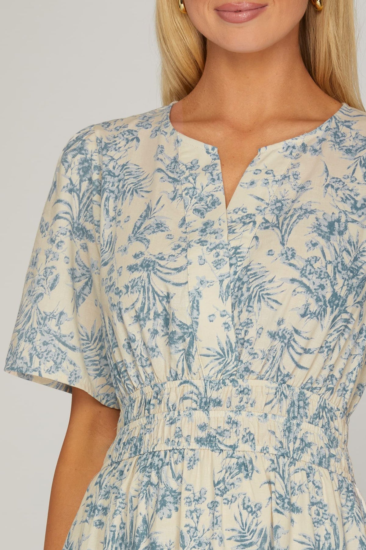 Catalina Blue Floral Tiered Dress