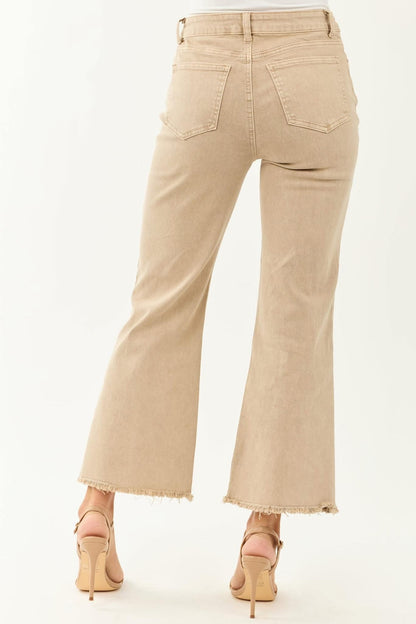 Wide Leg Crop Jean Ash Mocha