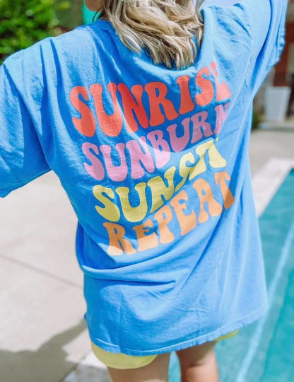 Sunrise Sunburn Sunset Repeat Tee
