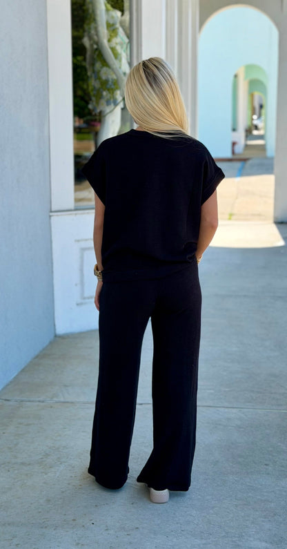 Cotton Slub 2PC Set Black