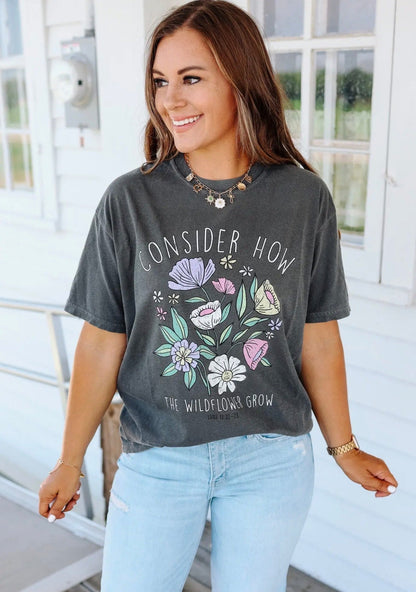 Consider How The Wildflowers Grow Tee Pepper