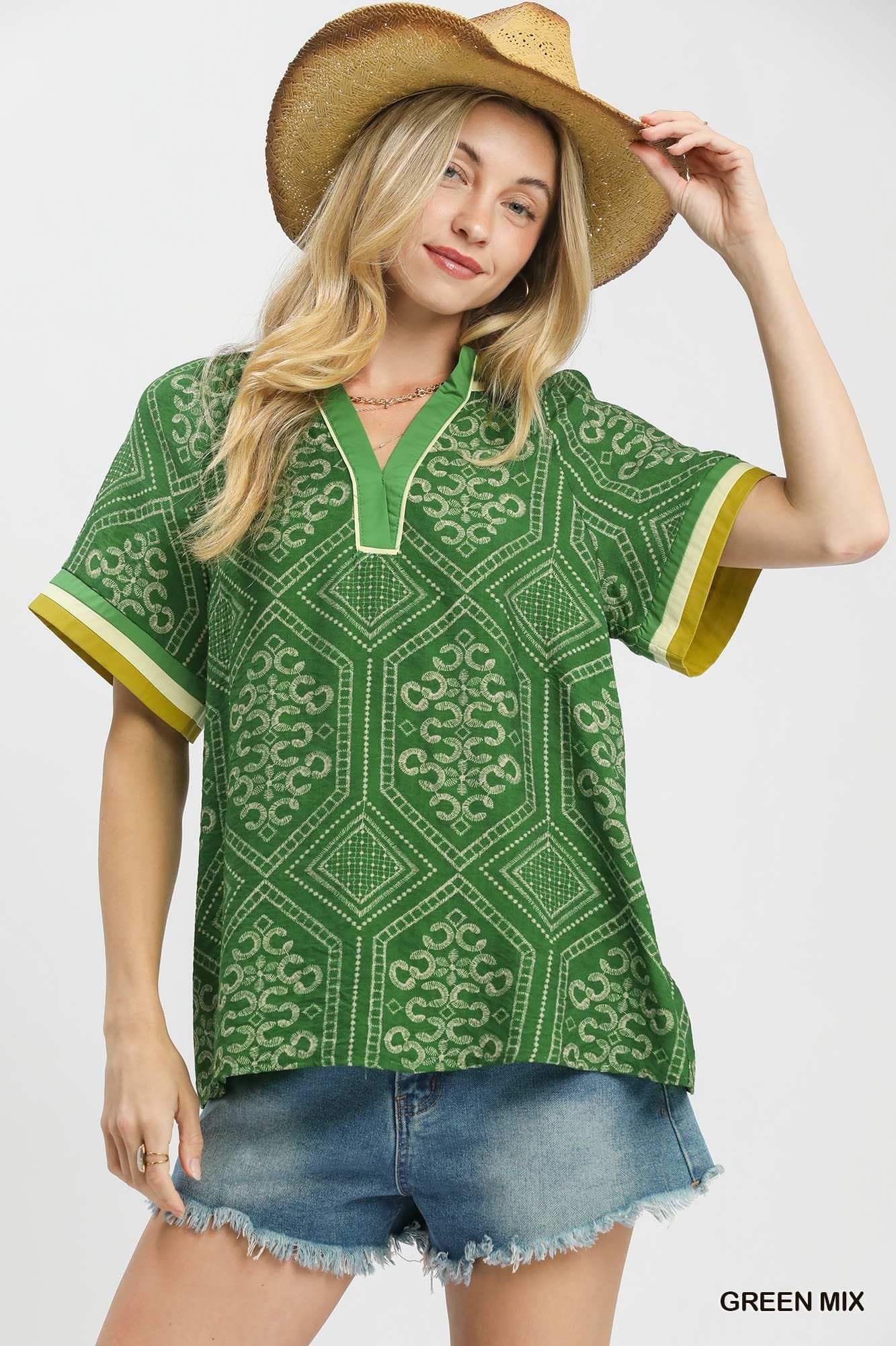 UMGEE Leslie Top Green Mix