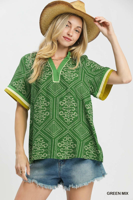UMGEE Leslie Top Green Mix