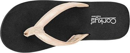 CORKYS Gold Washed Metallic Summer Plans Sandal
