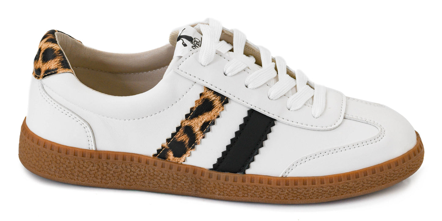 CORKYS Heads Up White Leopard Combo Sneaker