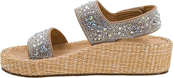 CORKYS Heat Wave Wedge Sandal Clear Rhinestone