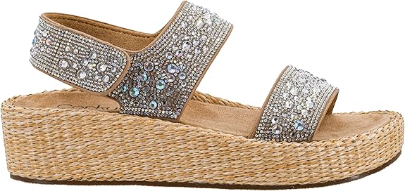 CORKYS Heat Wave Wedge Sandal Clear Rhinestone