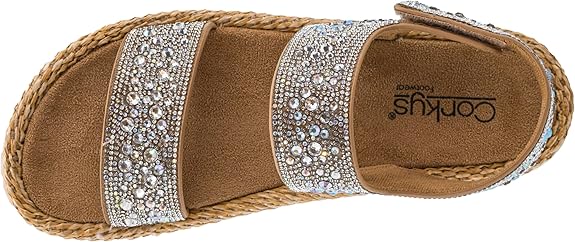 CORKYS Heat Wave Wedge Sandal Clear Rhinestone