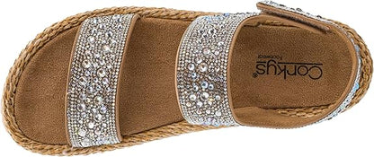 CORKYS Heat Wave Wedge Sandal Clear Rhinestone