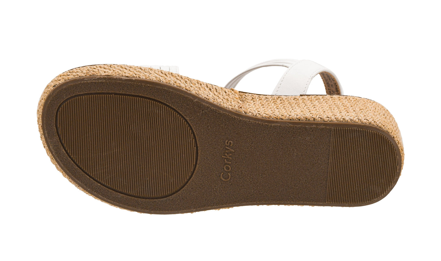 CORKYS What About Now Wedge Sandal White