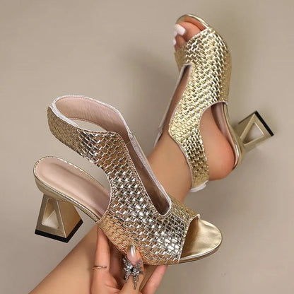 Lira - Structured Block-Heel Slingback Sandal