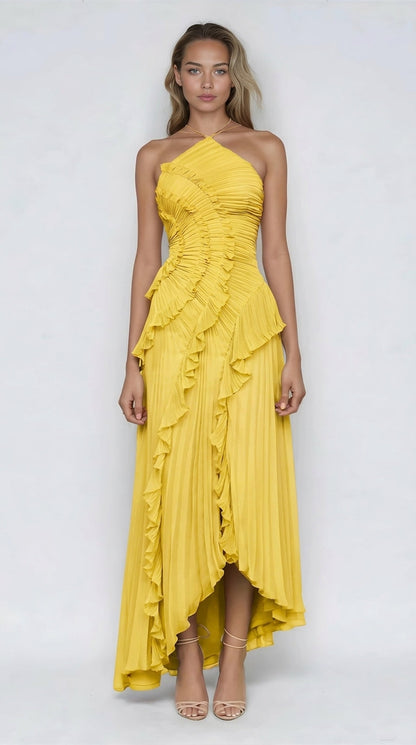 Sancia - Ruffle Pleated Midi Dress