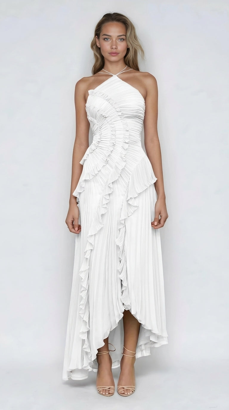 Sancia - Ruffle Pleated Midi Dress