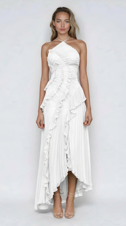 Sancia - Ruffle Pleated Midi Dress