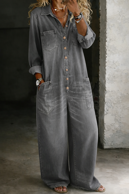 Thalassa - Casual Denim Jumpsuit